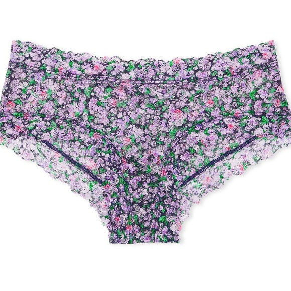 3/25$ Victoria’s Secret Posey Lace Cheeky Panty Navy Ditsy Floral NWT Size S - Picture 1 of 3